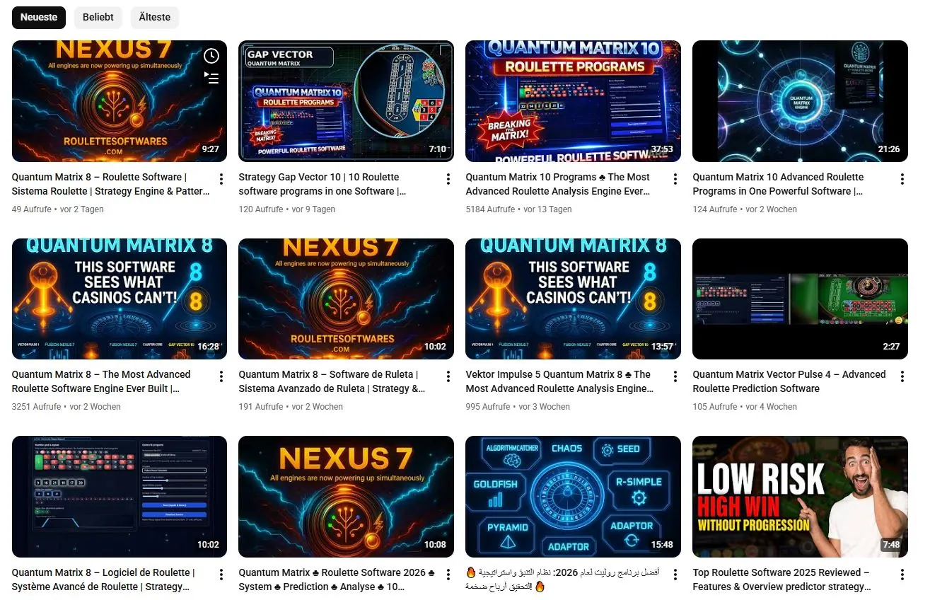 Canal do YouTube RouletteSoftwares